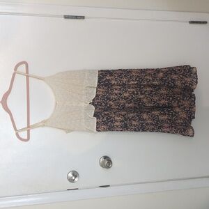 Hem & Thread dress with crochet top and knife pleat bottom